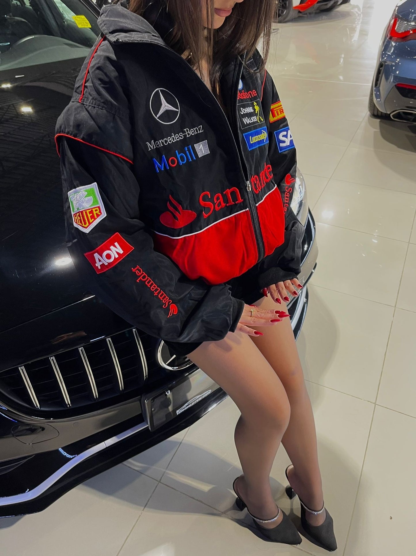 Mercedes Embroidered F1 Racing Jacket
